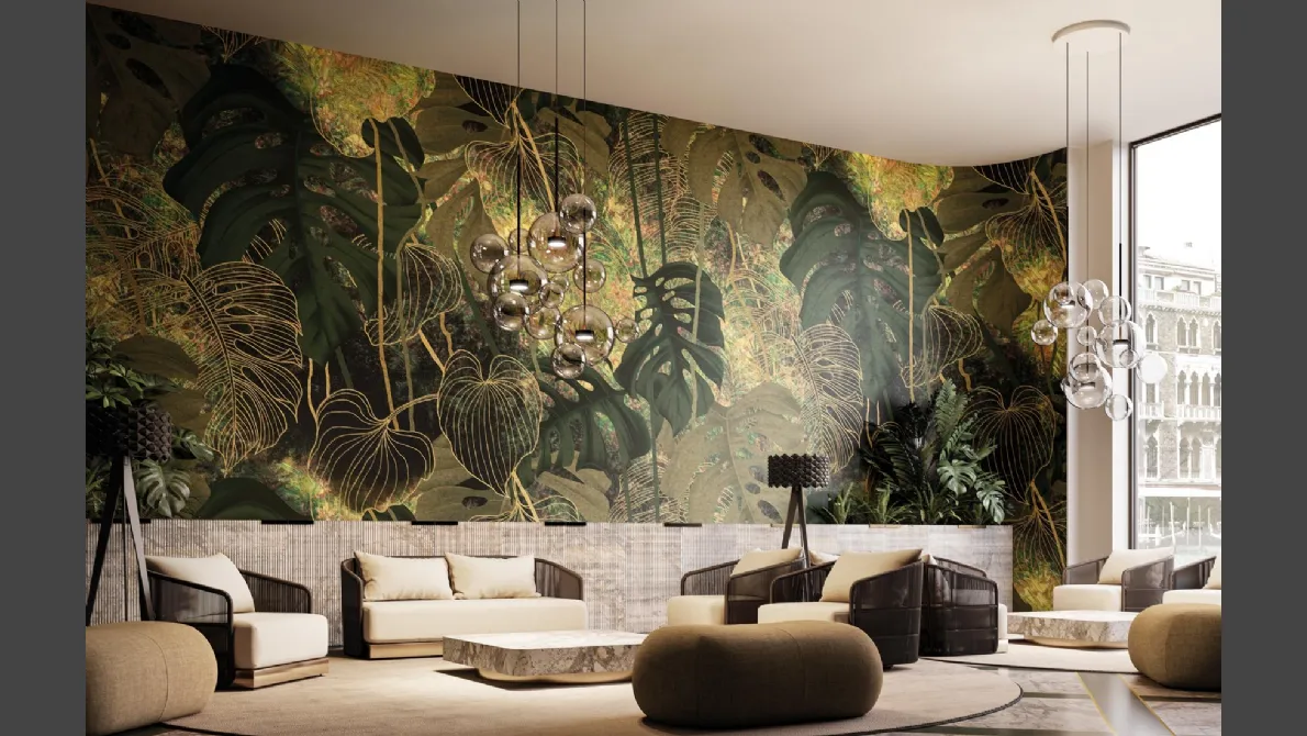 Carta da parati Golden Leaf di Instabilelab