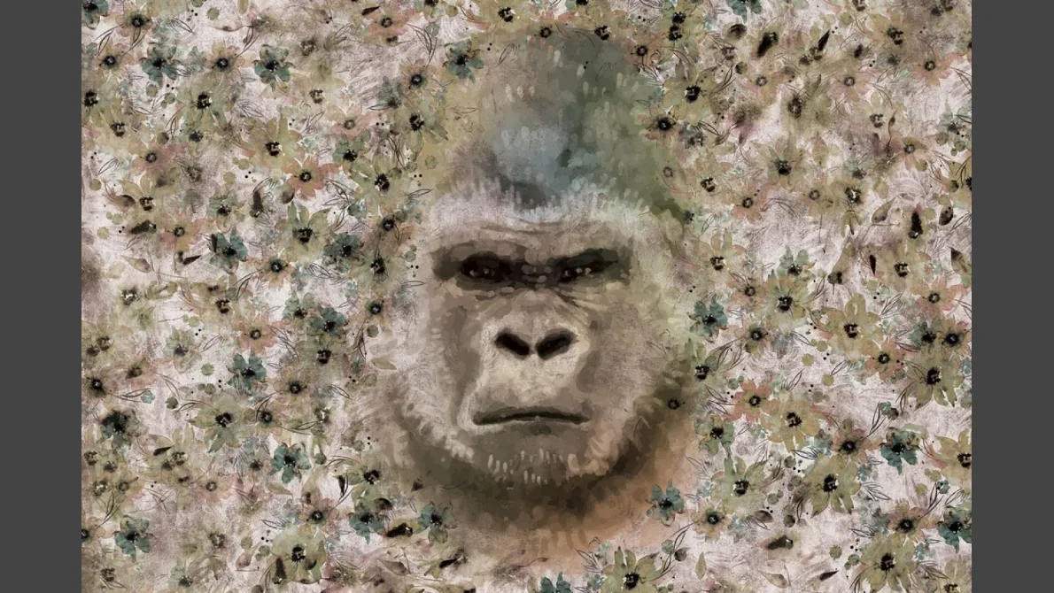 Carta da parati colori terra Monkey Kong di Instabilelab