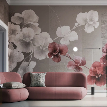 Carta da parati floreale di design Natsume di Instabilelab