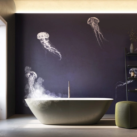 Carta da parati con animali marini Onera di Instabilelab
