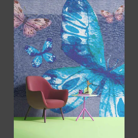 Carta da parati Poetic Bytterfly con farfalle colorate di Instabilelab