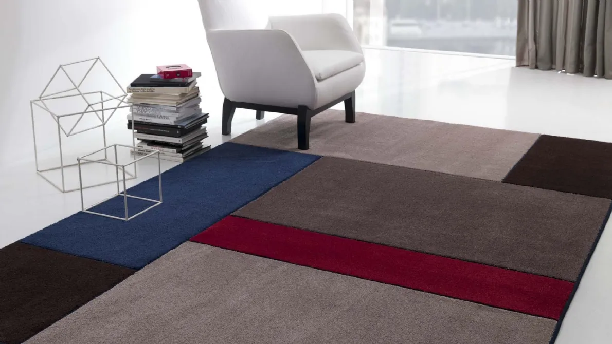 Tappeto moderno con linee geometriche T1402S di Besana Moquette