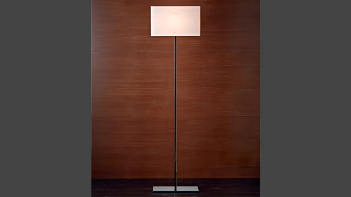 Lampada da terra Glam in metallo con paralume in tessuto con Swarovsky di Le Fablier