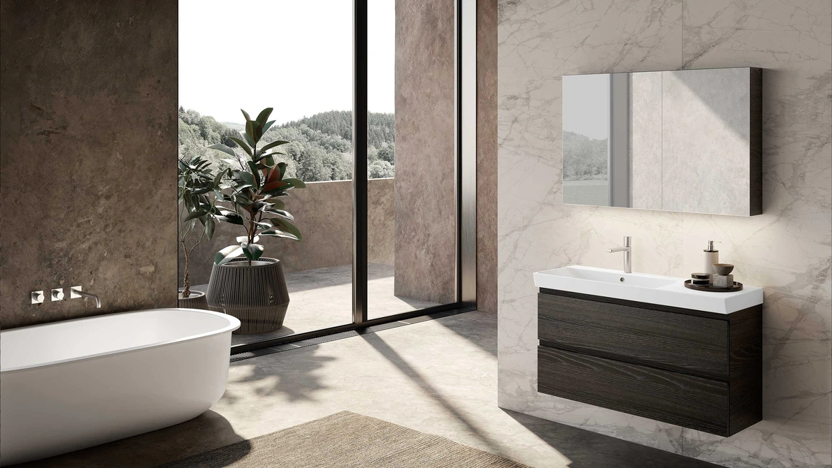 Mobile da Bagno sospeso Block System Set-Up C35 di Baxar