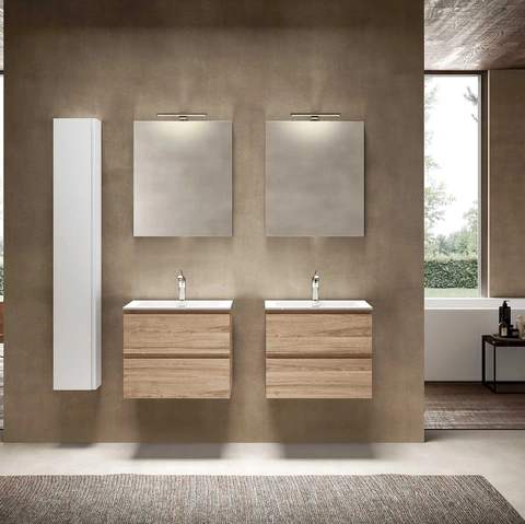 Mobile da Bagno sospeso Block System Syntesi C28 di Baxar