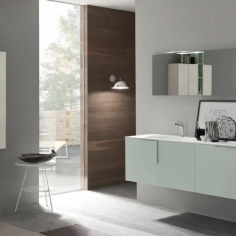 Mobile da Bagno sospeso M1 System C111 in laccato opaco di Baxar