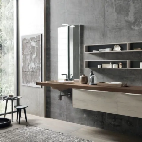 Mobile da Bagno sospeso M1 System C113 in ecomalta di Baxar