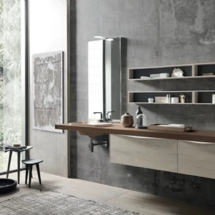 Mobile da Bagno sospeso M1 System C113 in ecomalta di Baxar