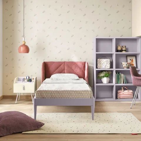 Cameretta a ponte con scrivania e libreria Kids space 21 di Nidi