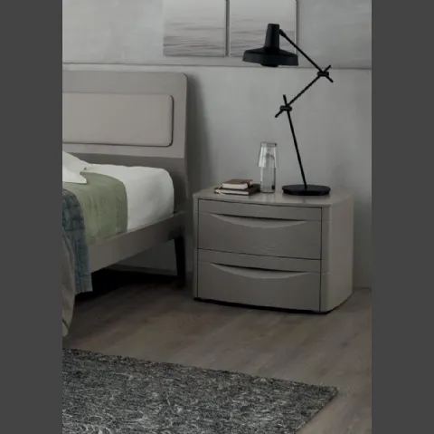 Comodino King in melaminico laccato Grigio di Maronese Acf