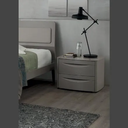 Comodino King in melaminico laccato Grigio di Maronese Acf