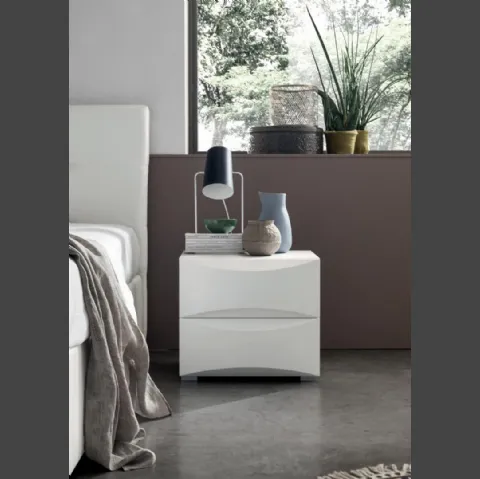 Comodino Smile in laccato Bianco di Maronese Acf