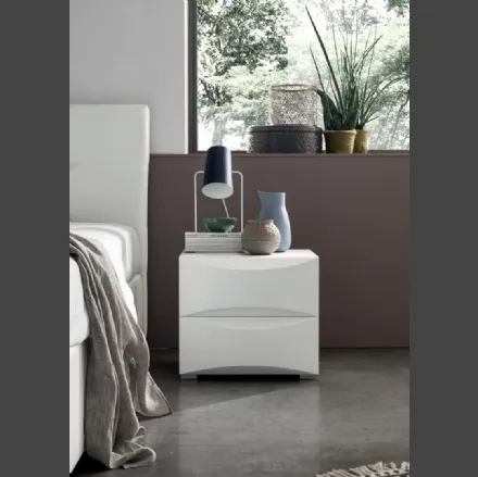 Comodino Smile in laccato Bianco di Maronese Acf