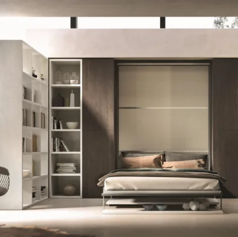 Letto matrimoniale a scomparsa aperto Casanova 4005 di 2B Italia