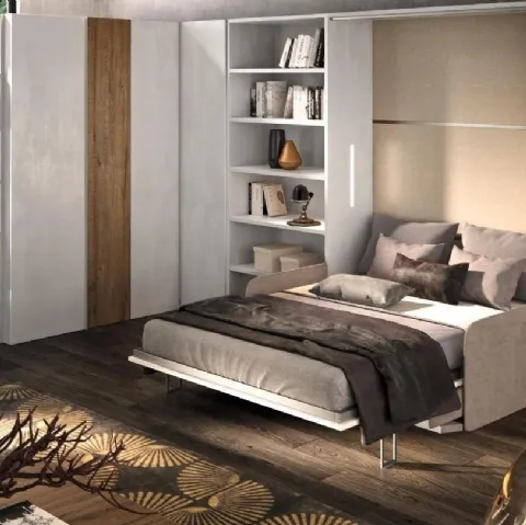 Letto matrimoniale a scomparsa aperto Casanova 4009 di 2B Italia