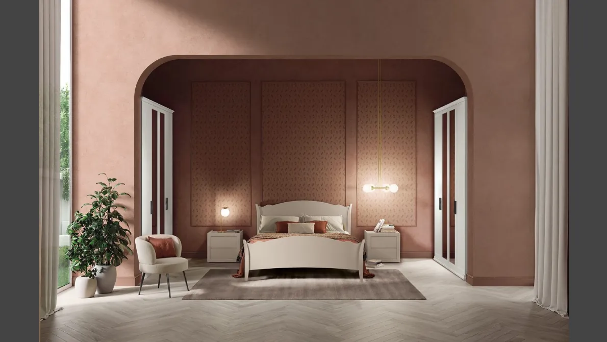 Letto con testiera sagomata Arcadia Rainbow di Colombini Casa