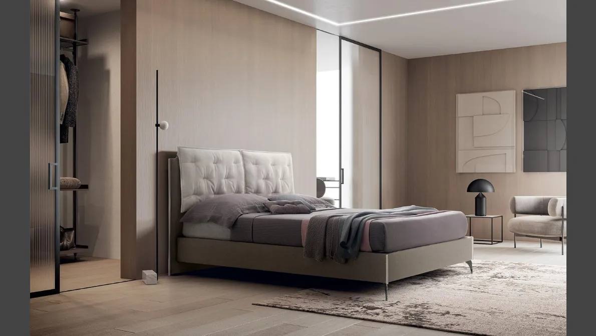 Letto a una piazza e mezza in tessuto Arley di Felis