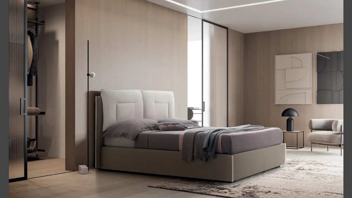 Letto a una piazza e mezza in tessuto Arley di Felis