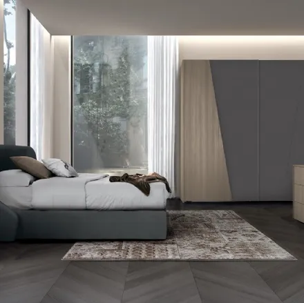 Letto in tessuto imbottito con testiera Golf Snug di Colombini Casa