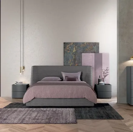 Letto matrimoniale in tessuto imbottito con box contenitore Vitalyty Lord di Colombini Casa