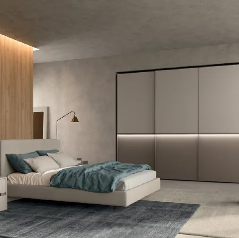 Letto con testiera in tessuto imbottito Vitalyty New Line di Colombini Casa