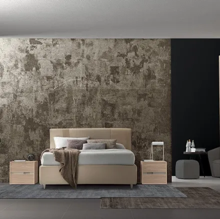 Letto in tessuto imbottitocon testiera Vitalyty Vanity di Colombini Casa