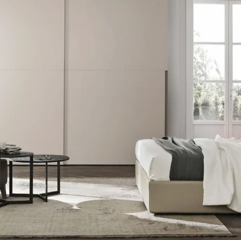 Letto Dafne in ecopelle con contenitore di Tomasella