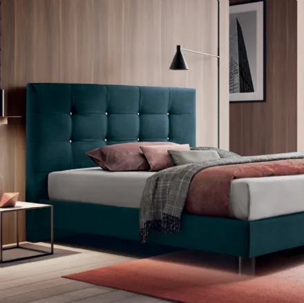 Letto in tessuto con testiera importante Dennis di Felis