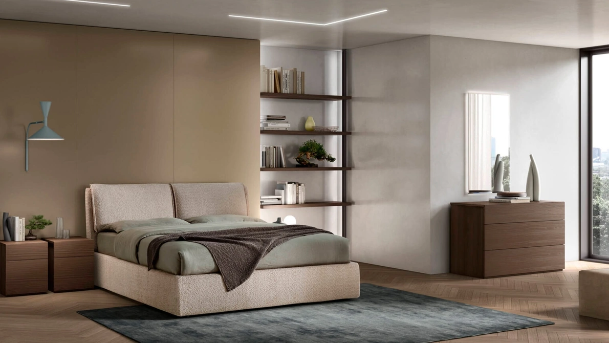 Letto imbottito Ester con box contenitore di Maronese