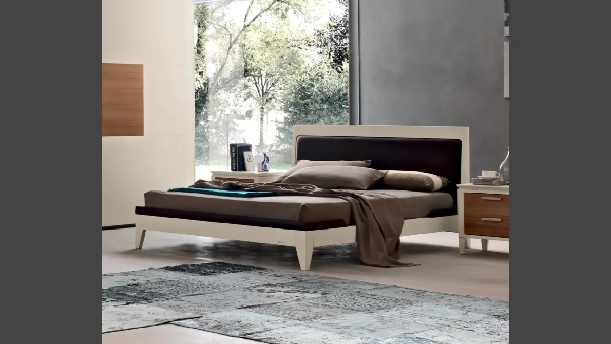 Letto Ligustro con testiera in ecopelle di Le Fablier