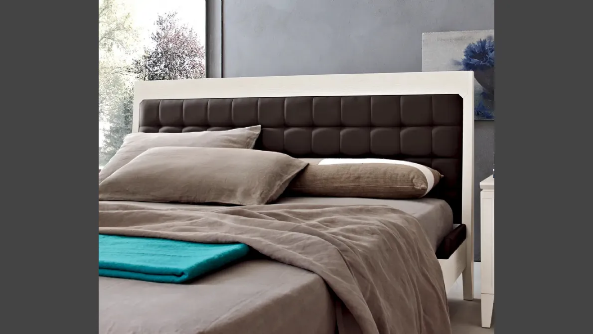 Letto Lino con testiera in pelle di Le Fablier