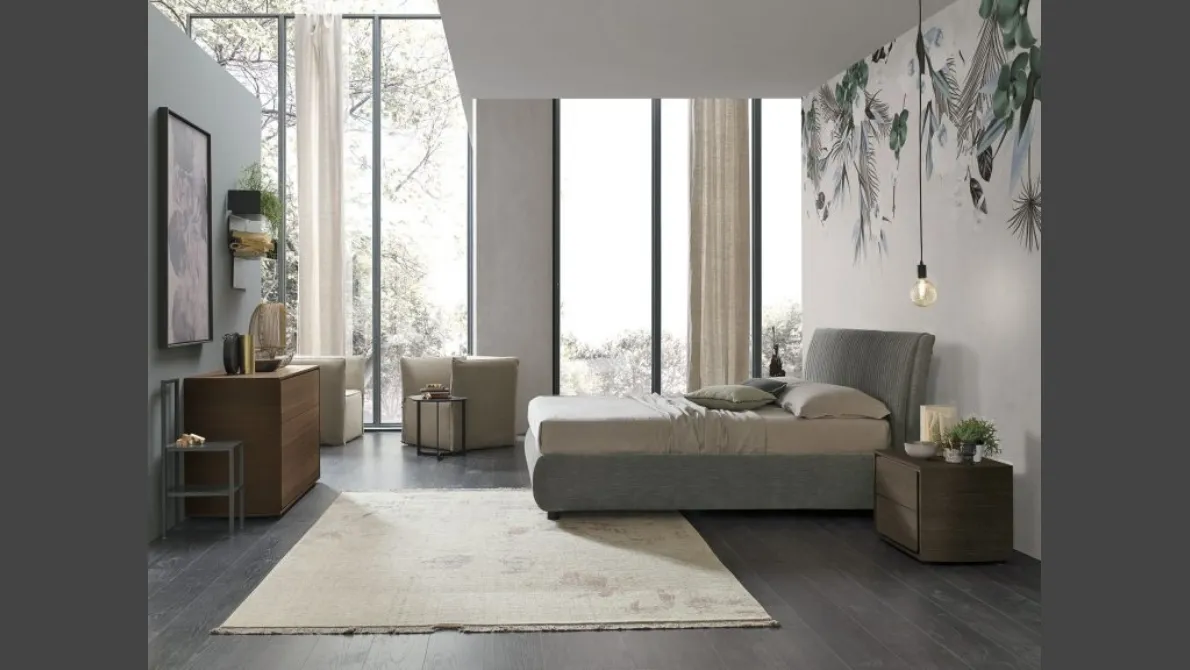 Letto con testiera e box contenitore Marlena di Tomasella