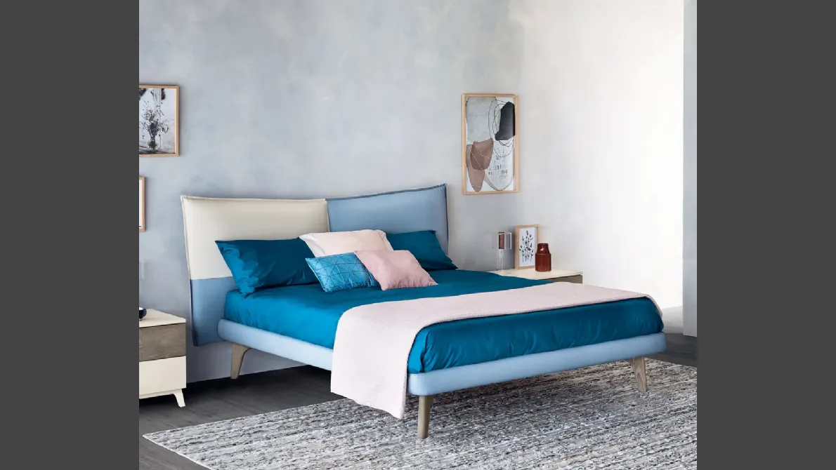 Letto moderno Menta in pelle di Le Fablier