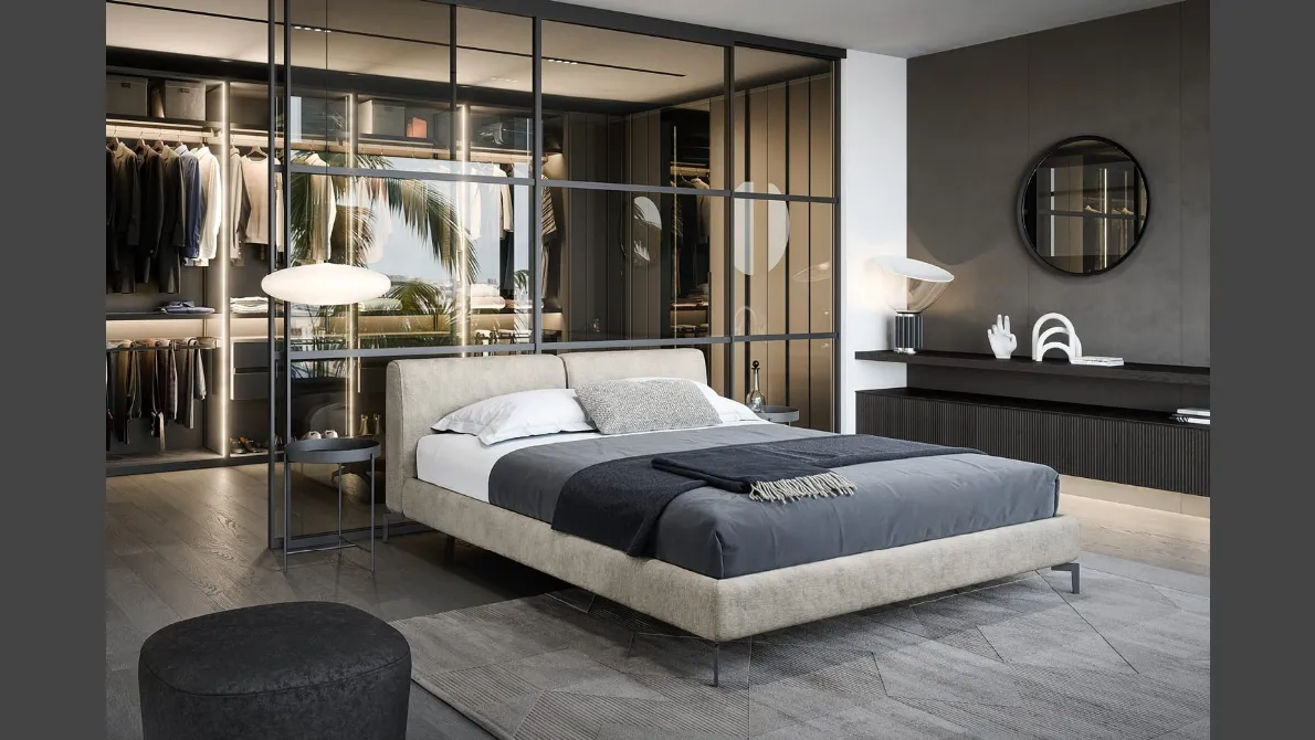 Letto in tessuto imbottito Margot di Novamobili