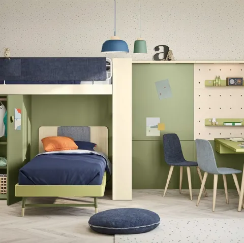 Letto singolo Ergo con testiera di Nidi