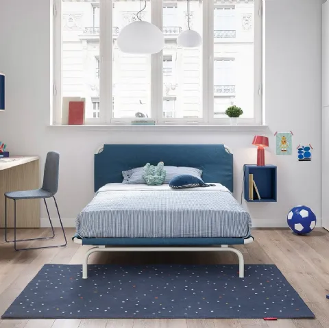 Letto singolo in tessuto con struttura in metallo Tube di Nidi