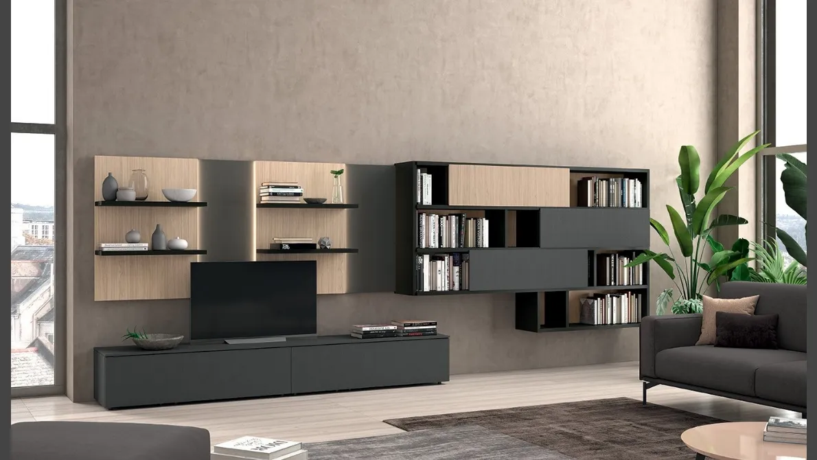 Libreria Vitalyty Luce Sospesa Grigia in melaminico di Colombini Casa