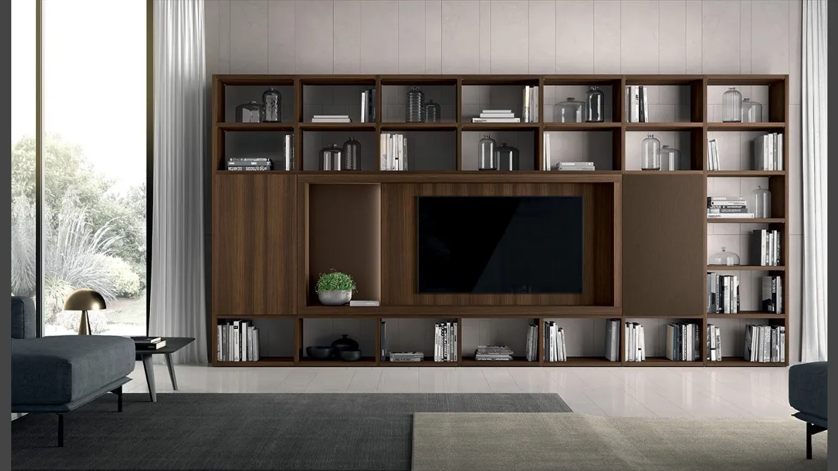 Libreria Vitalyty a parete stile moderno in melaminico di Colombini Casa