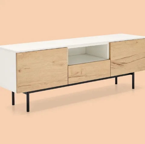 Madia Made CB6101 6 in nobilitato rovere naturale e nobilitato bianco di Connubia