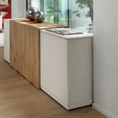 Madia in rovere naturale impiallacciato e massello Crisalide 8051 di Conarte
