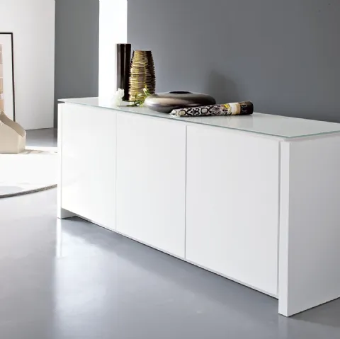 Madia in laccato opaco con piano in vetro serigrafato Mag 01 di Calligaris