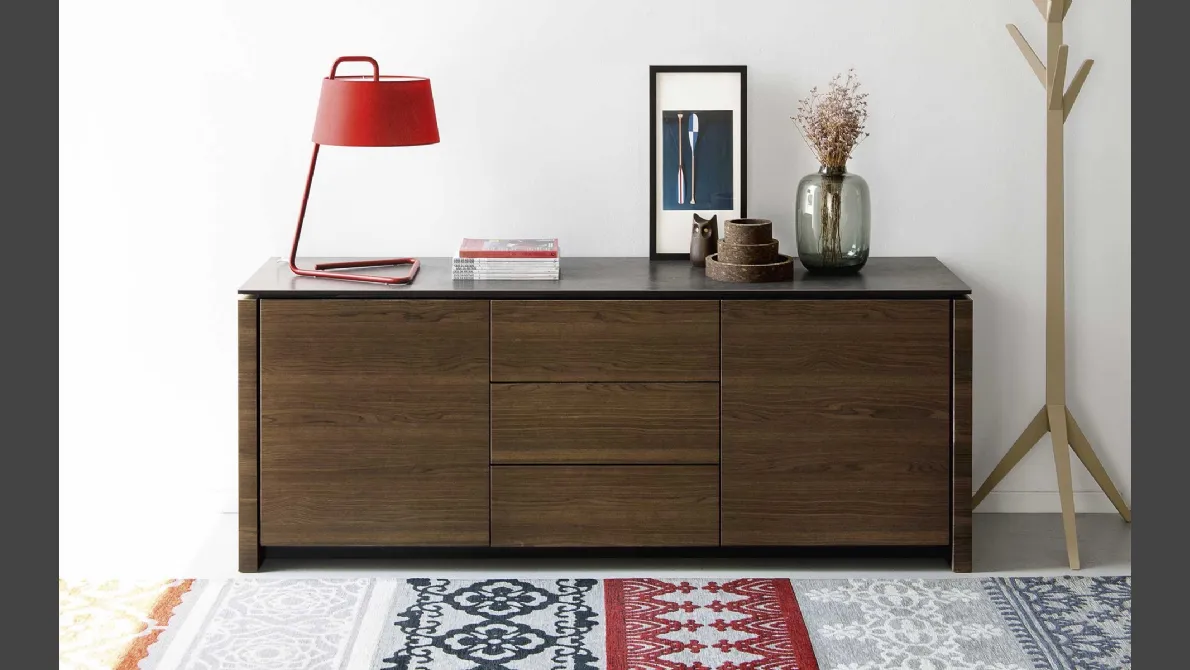 Madia in legno con piano in ceramica Mag 02 di Calligaris