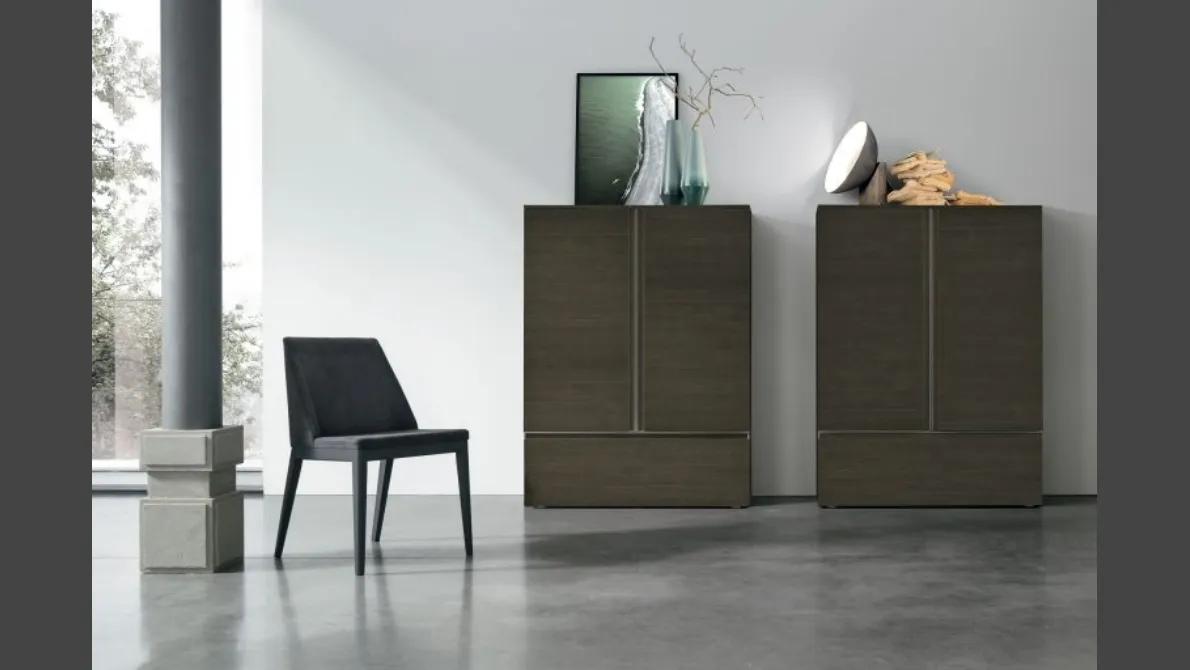 Madia Verticale Regolo R03 in materico rovere moka di Tomasella