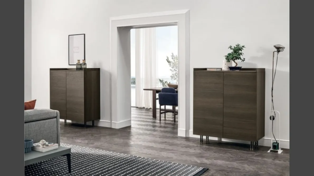 Madia Verticale Sir S05 in materico rovere moka di Tomasella