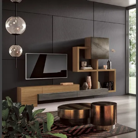 Parete Attrezzata 36Home 7013 finitura effetto legno di 2B Italia