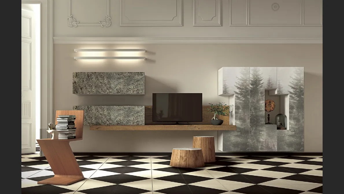 Parete Attrezzata Club Decor composizione 6018 di 2B Italia
