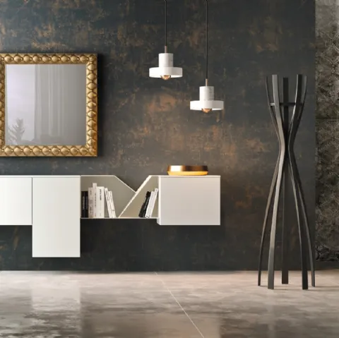 Parete Attrezzata sospesa Club36 Elite 5040 in laccato Bianco opaco di 2B Italia