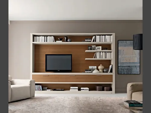 Parete Attrezzata Melograno in legno bicolore composizione 20 di Le Fablier