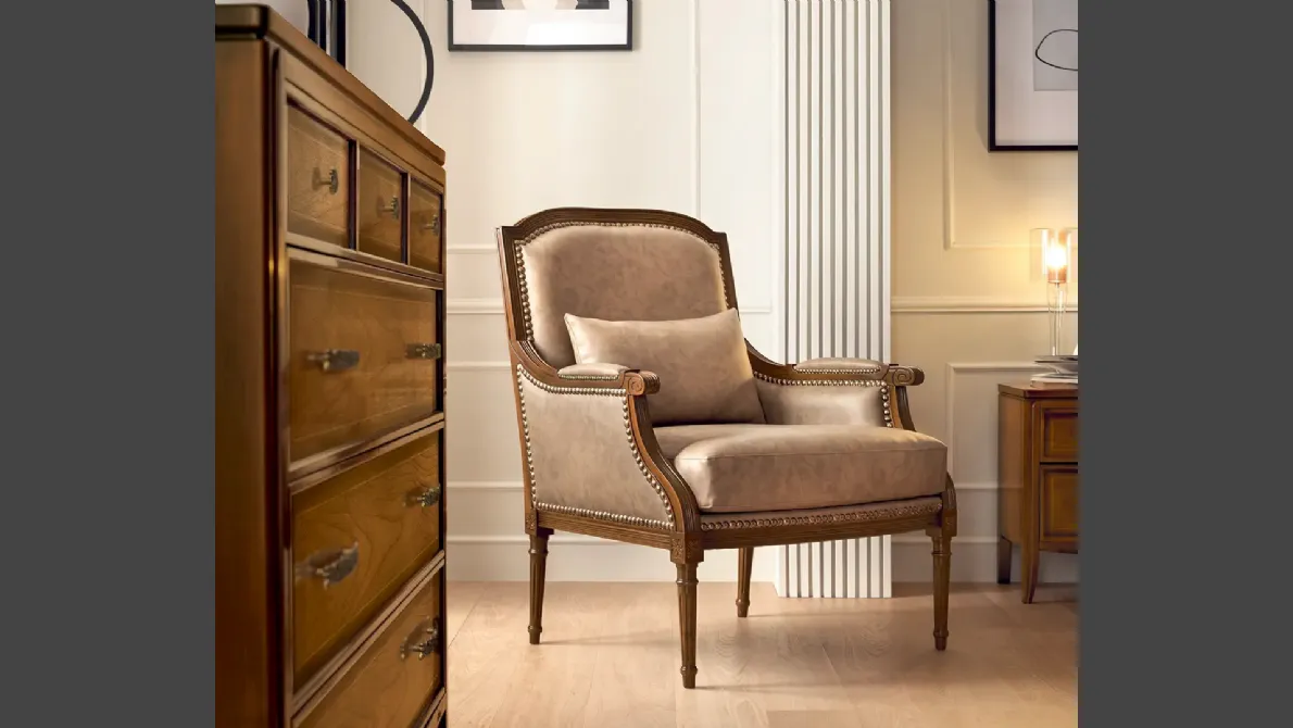 Poltrona classica in pelle Perla di Le Fablier