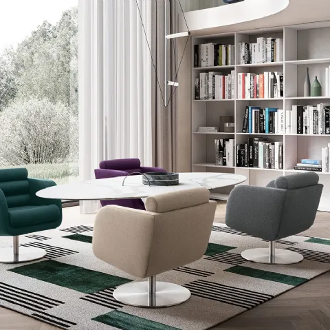 Poltroncina in tessuto sfoderabile Tubes di Felis